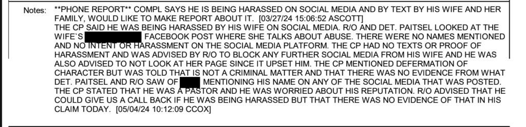 JP reports to Myrtle Beach PD that Mica was harassing him on social media.